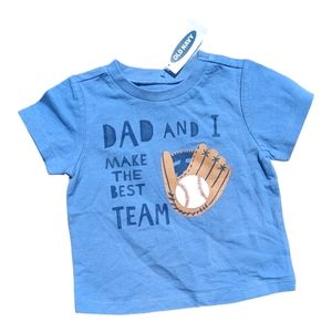 Old Navy Boys 3-6m Blue Dad/Baseball Team Graphic T-shirt